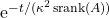 \e^{-t / (\kappa^2 \operatorname{srank}(A))}