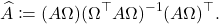 \[\hat{A} \coloneqq (A\Omega) (\Omega^\top A \Omega)^{-1}(A\Omega)^\top.\]