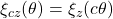 \xi_{cz}(\theta) = \xi_z(c\theta)