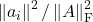 \norm{a_i}^2/\norm{A}_{\rm F}^2