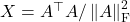 X = A^\top A / \norm{A}_{\rm F}^2