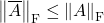 \norm{\overline A}_{\rm F} \le \norm{A}_{\rm F}