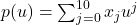 p(u) = \sum_{j=0}^{10} x_j u^j